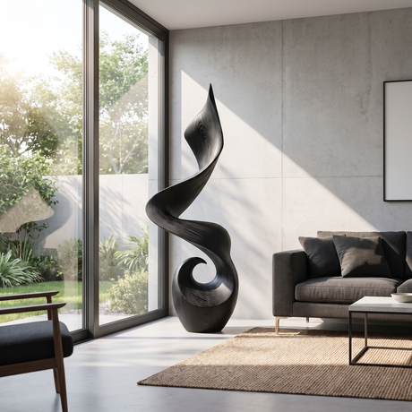 Modern Organic Solid Wood Floor Sculpture for Contemporary Interiors