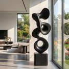 Modern Abstract Solid Wood Sculpture for Indoor and Outdoor Display