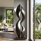 Modern Abstract Solid Wood Outdoor Sculpture for Garden Display