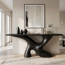 Console Table Solid Wood with Organic X Base for Entryway Decor