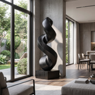 Contemporary Curved Solid Wood Garden Sculpture