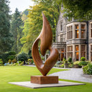 Organic Modern Outdoor Solid Wood Sculpture for Garden and Landscape Display