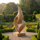 Organic Modern Outdoor Solid Wood Sculpture for Garden and Landscape Display