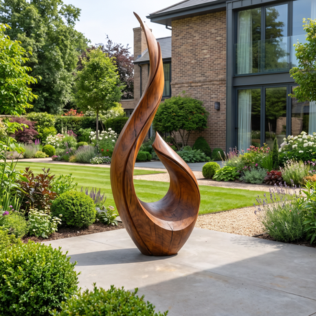 Large Outdoor Solid Wood Sculpture for Courtyards, Gardens, and Modern Landscapes