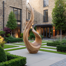 Large Outdoor Solid Wood Sculpture for Courtyards, Gardens, and Modern Landscapes
