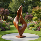 Organic Curved Solid Wood Sculpture for Garden and Landscape Display