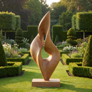 Organic Curved Solid Wood Sculpture for Garden and Landscape Display