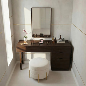 Solid Wood Dressing Table with Storage Drawers