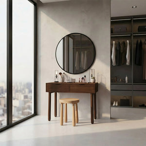 Handcrafted Solid Wood Vanity Table with Drawers for Cozy Modern Rooms