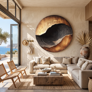 Organic Solid Wood Wall Sculpture for Living Room Display