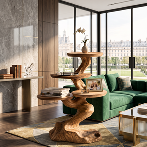 Tree Root Pedestal Side Table Handmade Wooden Display Stand
