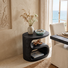 Solid Wood Sculptural Side Table for Sofa and Reading Corner