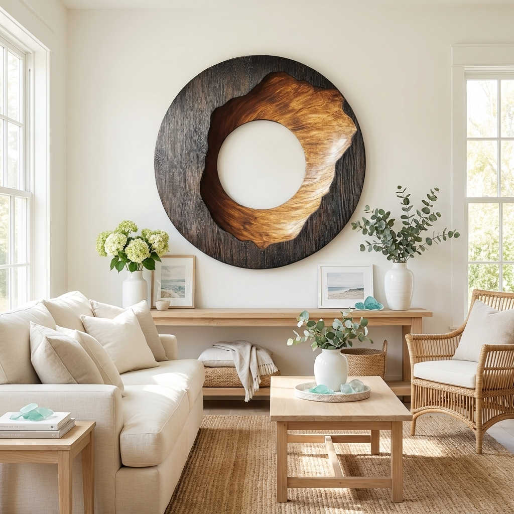 Contemporary Solid Wood Wall Art for Living Room Display