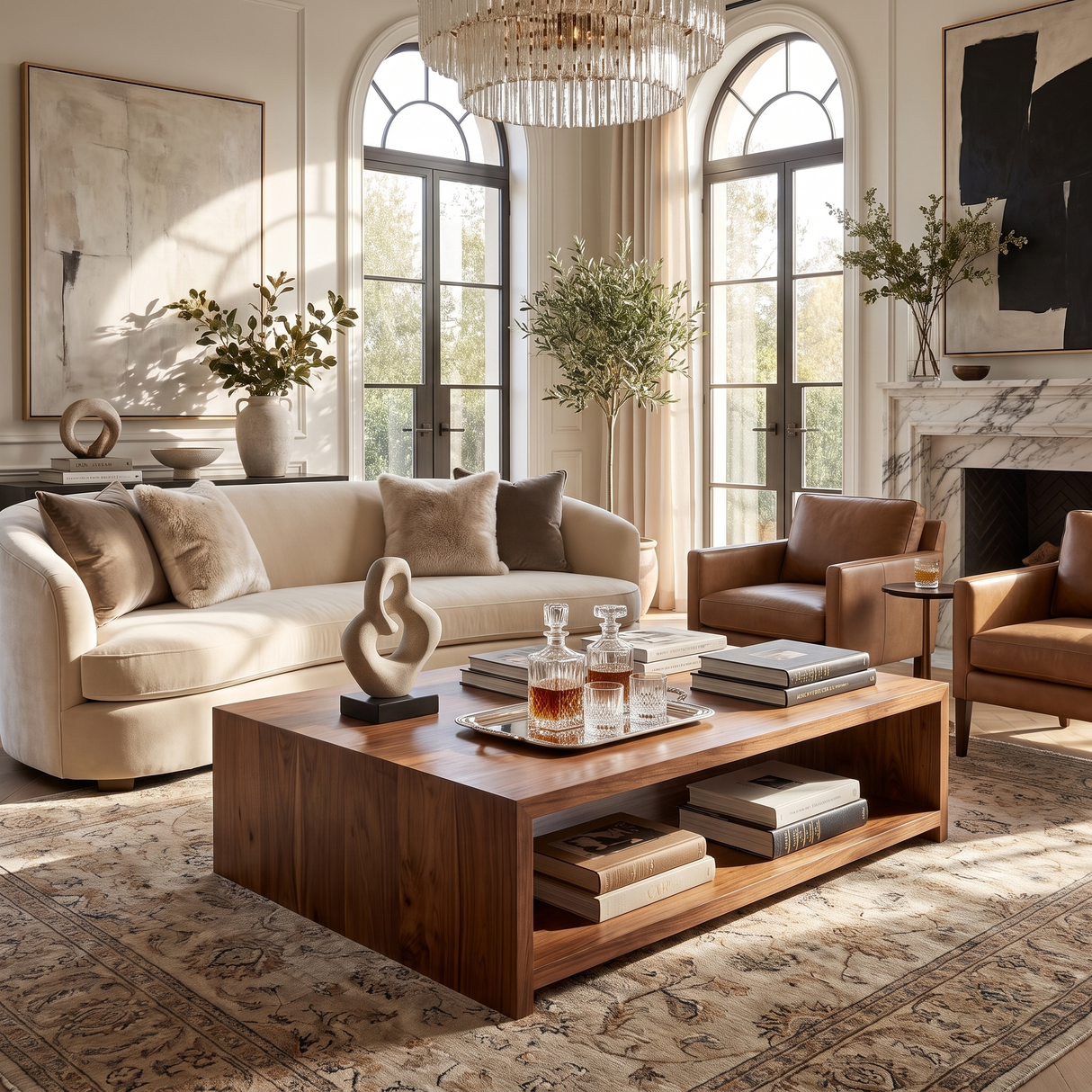 Solid Wood Coffee Table with Clean Open Shelf Design