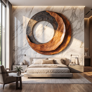Abstract Sculpted Solid Wood Wall Sculpture for Living Room Feature Walls